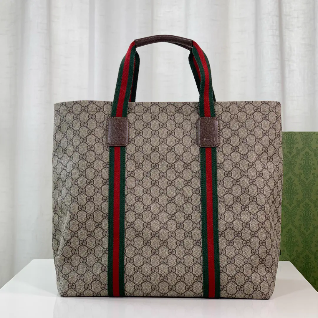 Gucci GG Monogram Web Stripe Tote Bag image 1