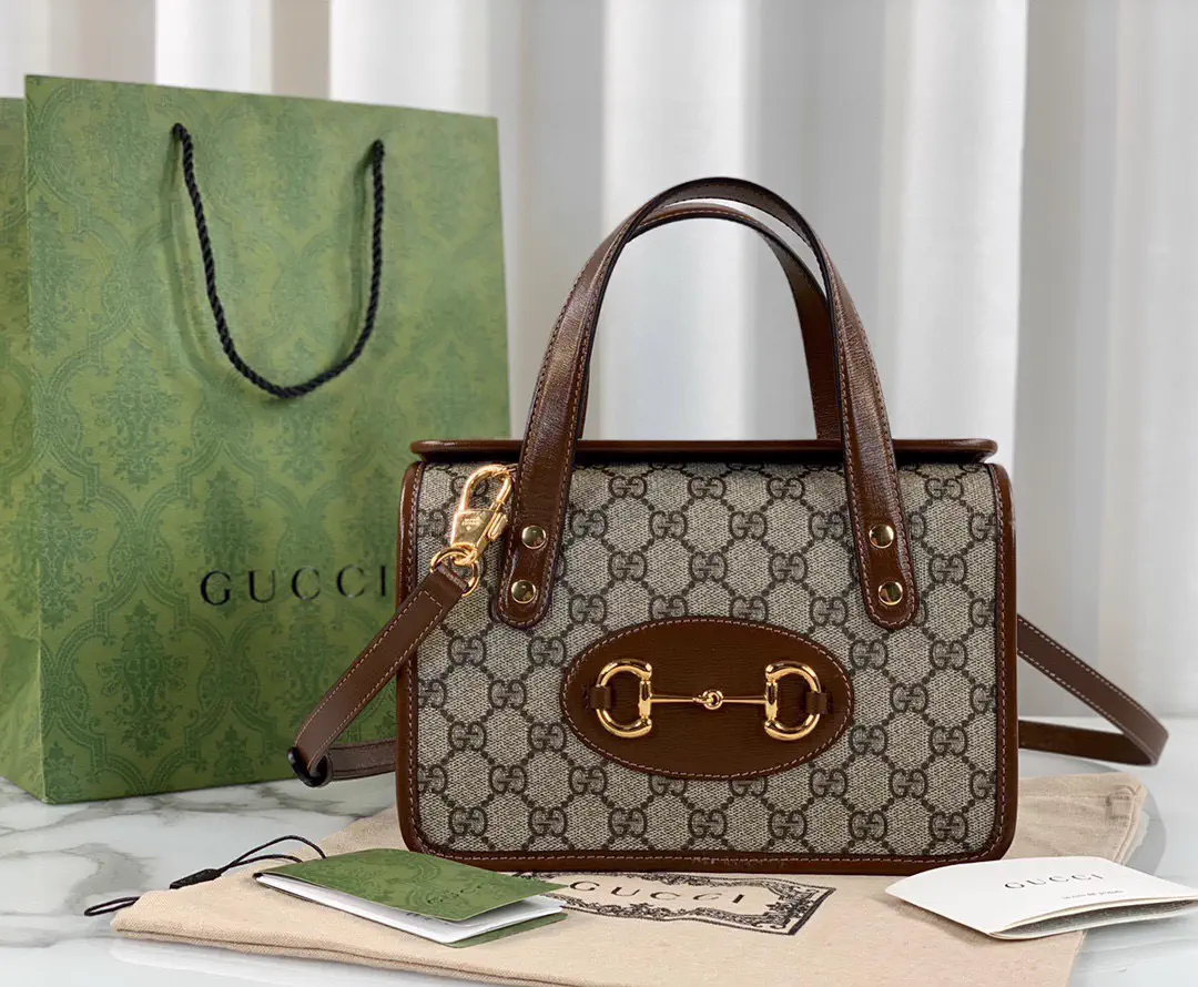 Gucci Horsebit 1955 Small Top Handle Bag with GG Monogram image 1