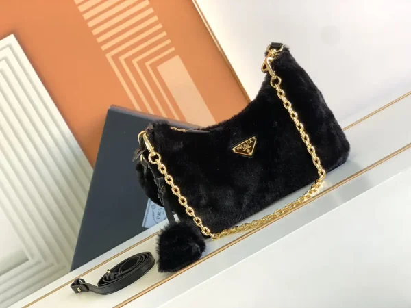 Prada Black Fuzzy Shoulder Bag image 1