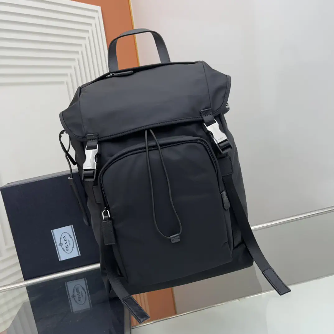 Prada Nylon Backpack with Saffiano Leather Trim image 1