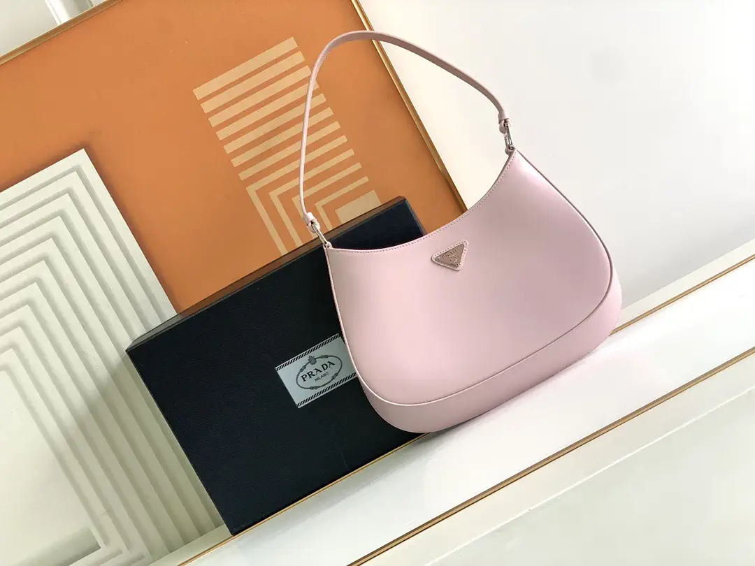 Prada Light Pink Leather Hobo Shoulder Bag image 1