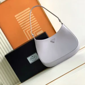 Prada Light Gray Leather Shoulder Bag image 1