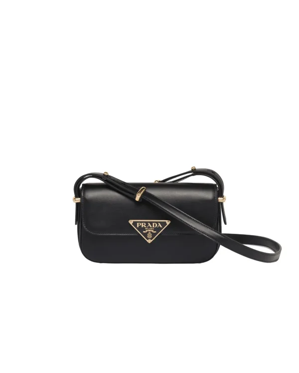 Prada Black Shoulder Bag with Triangular Logo Plaque image 1