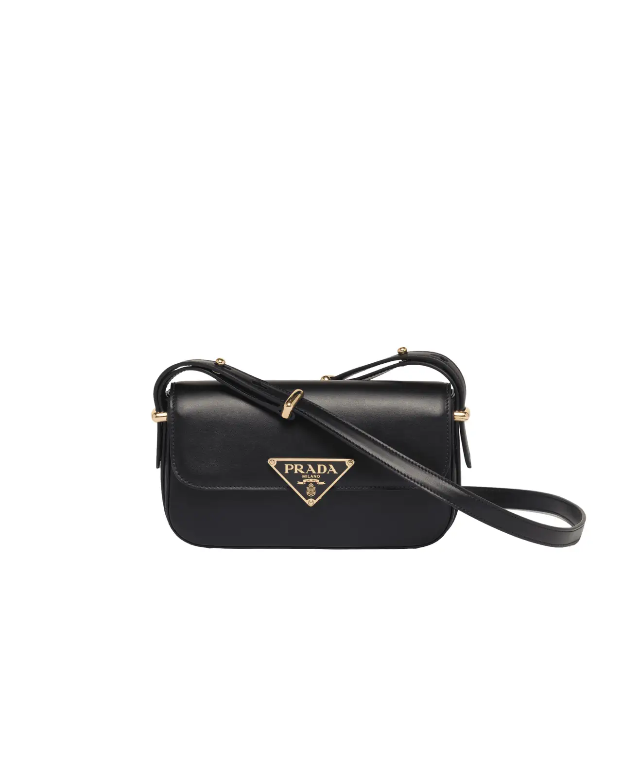 Prada Black Shoulder Bag with Triangular Logo Plaque image 1