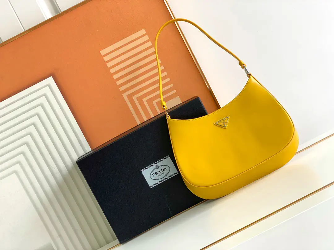 Prada Yellow Hobo Shoulder Bag image 1