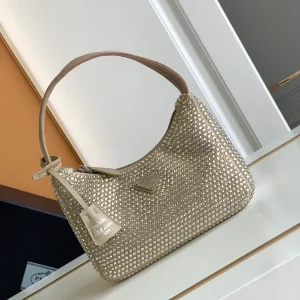 Prada Crystal Embellished Hobo Shoulder Bag image 1