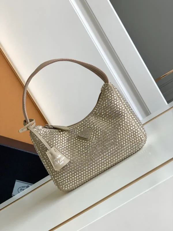 Prada Crystal Embellished Hobo Shoulder Bag image 1