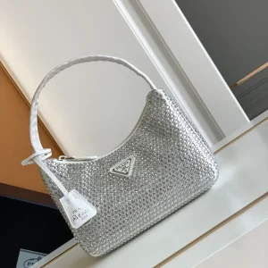 Prada Crystal Embellished Hobo Shoulder Bag image 1