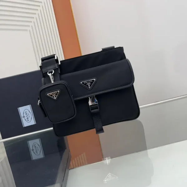 Prada Nylon Crossbody Bag with Detachable Pouch Charm image 1