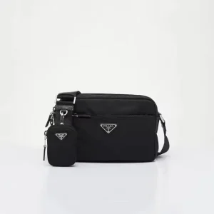 Prada Black Crossbody Bag with Attached Pouch image 1