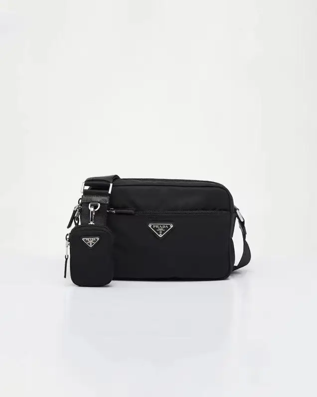 Prada Black Crossbody Bag with Attached Pouch image 1