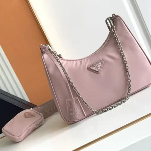 Prada Nylon Hobo Bag with Chain Strap and Mini Pouch image 1