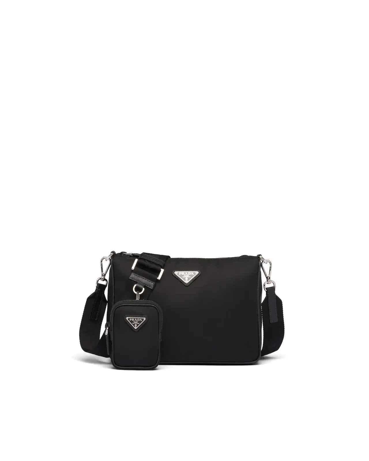 Prada Black Crossbody Bag with Attached Pouch image 1