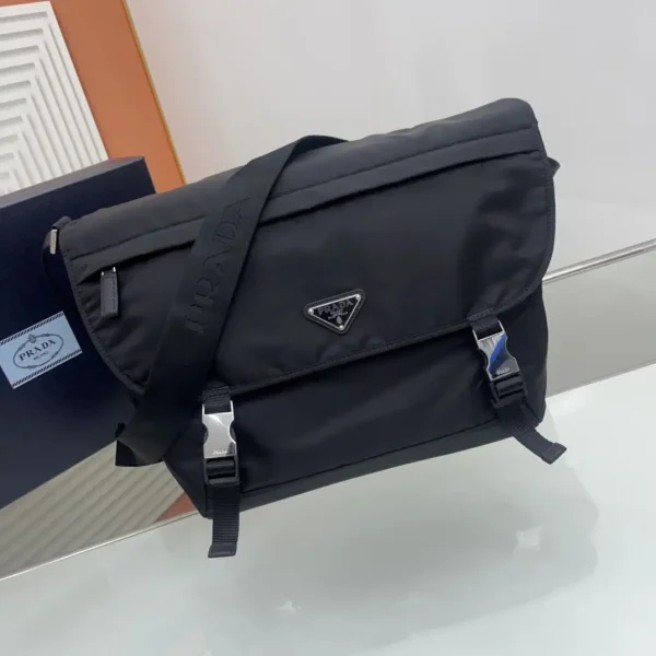 Prada Black Re-Nylon Messenger Bag image 1