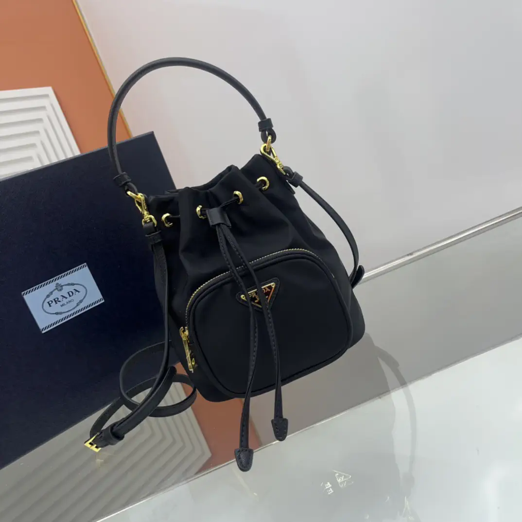 Prada Black Nylon Bucket Bag image 1