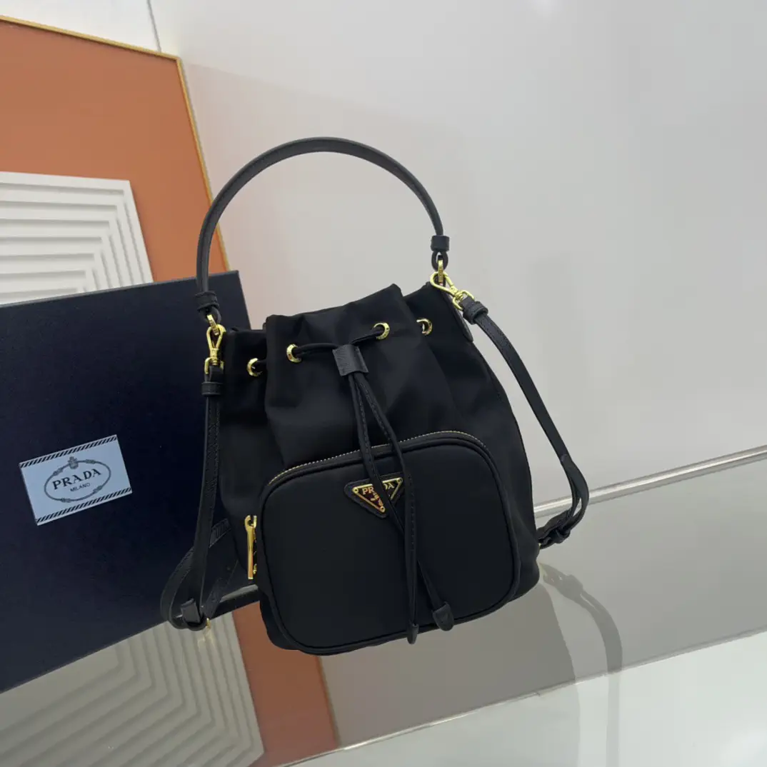 Prada Black Nylon Bucket Bag image 1