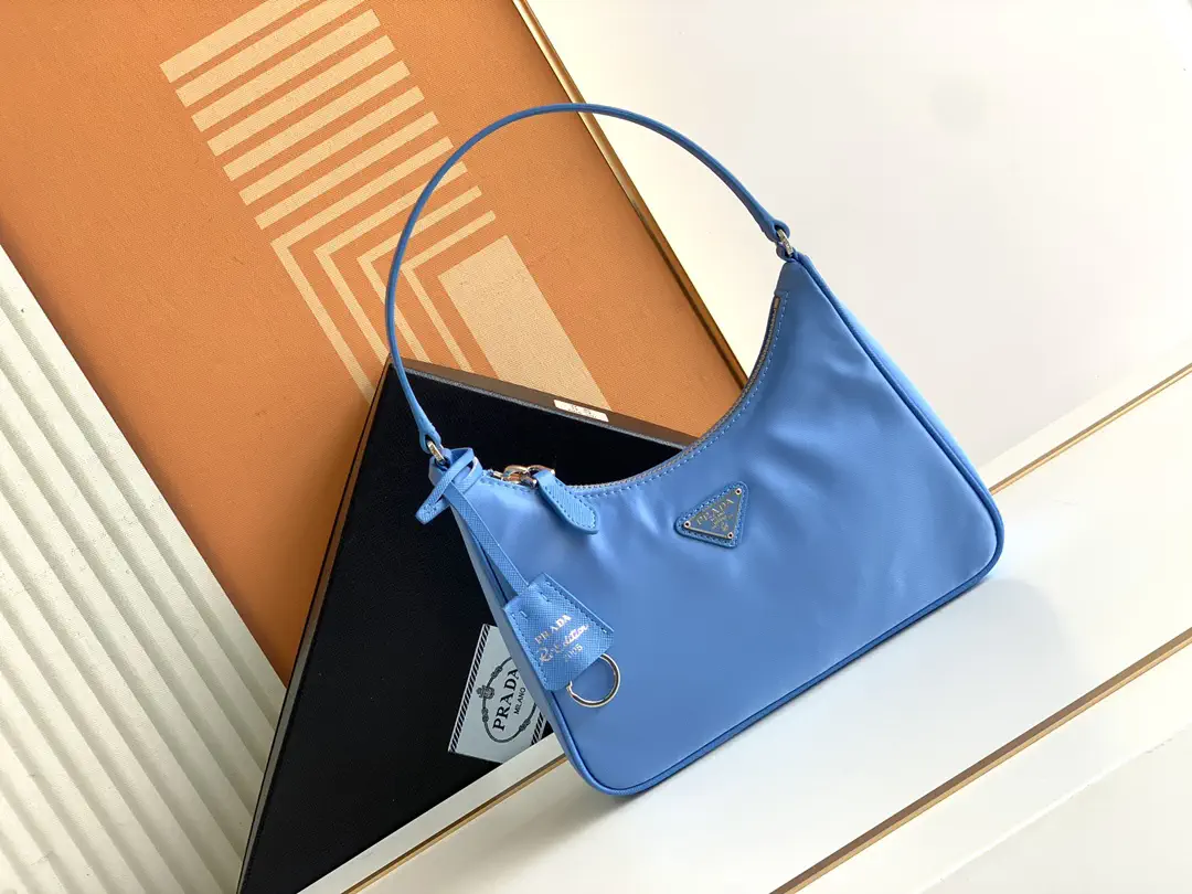Prada Blue Nylon Hobo Shoulder Bag image 1