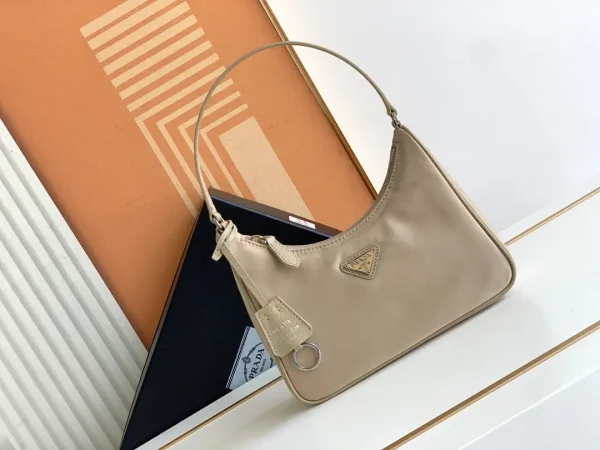 Prada Beige Nylon Hobo Shoulder Bag image 1