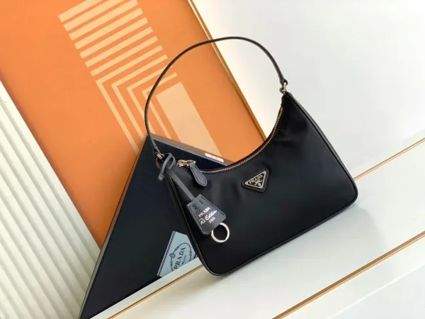 Prada Black Nylon Hobo Shoulder Bag image 1