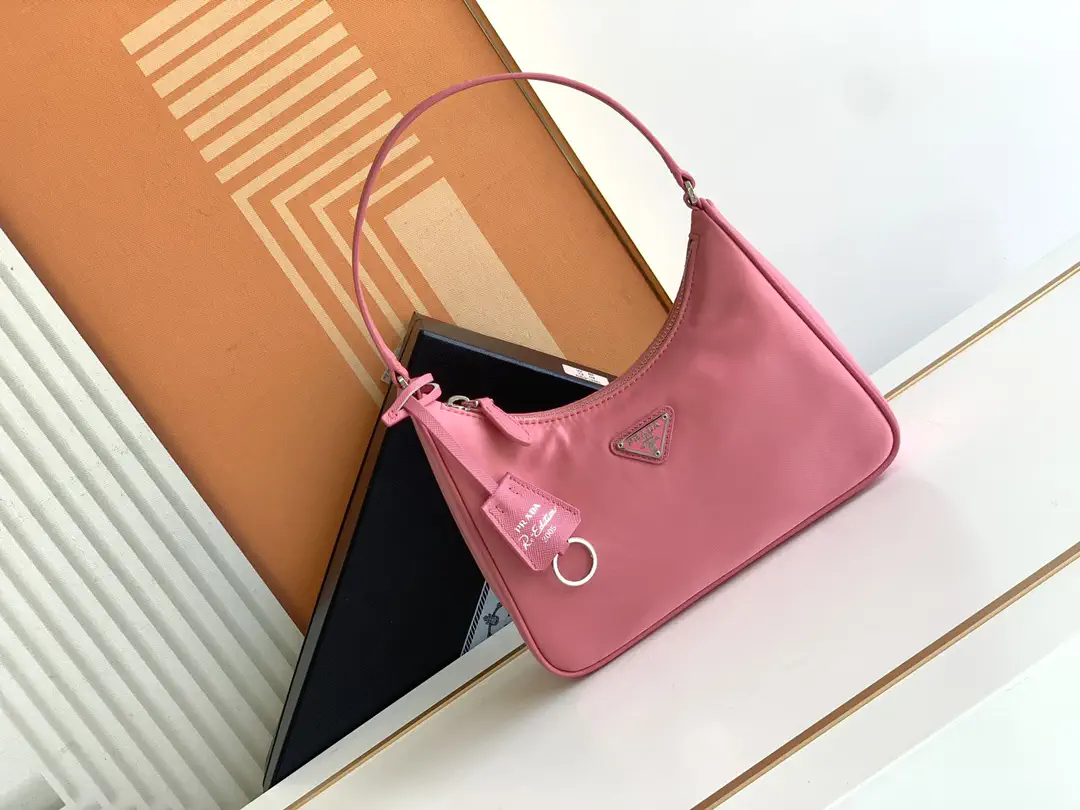 Prada Pink Nylon Hobo Shoulder Bag image 1