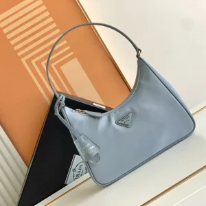 Prada Light Blue Nylon Hobo Shoulder Bag image 1