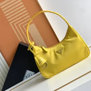 Prada Yellow Nylon Hobo Shoulder Bag image 1