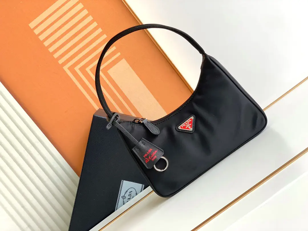 Prada Black Nylon Hobo Shoulder Bag image 1