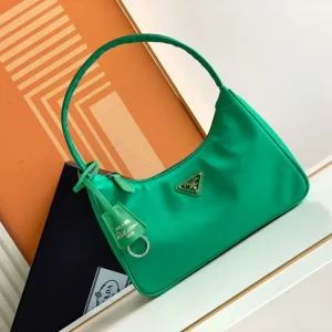 Prada Green Nylon Hobo Shoulder Bag image 1