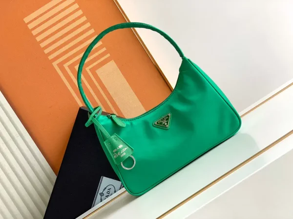 Prada Green Nylon Hobo Shoulder Bag image 1