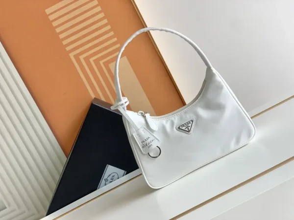 Prada White Nylon Hobo Shoulder Bag image 1