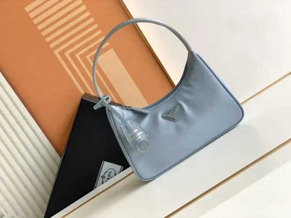 Prada Light Blue Nylon Hobo Shoulder Bag image 1