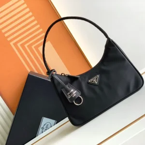 Prada Black Nylon Hobo Shoulder Bag image 1