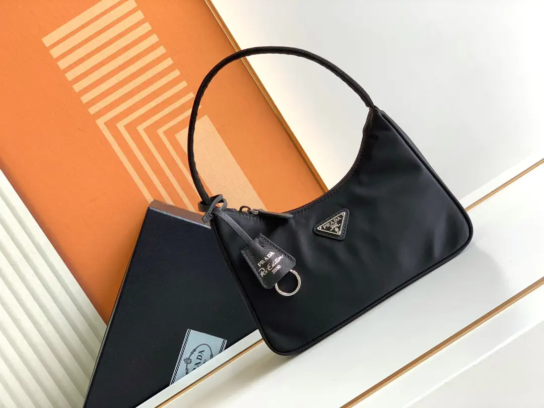 Prada Black Nylon Hobo Shoulder Bag image 1