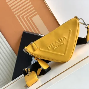Prada Yellow Triangle Crossbody Bag image 1