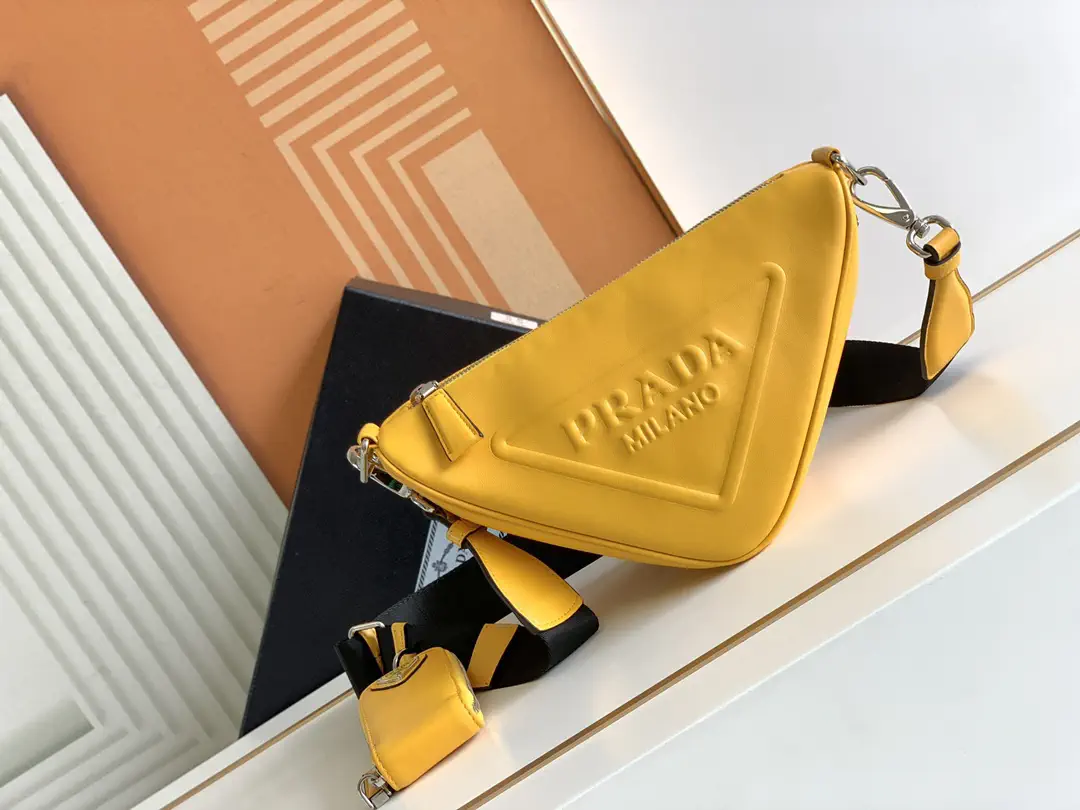 Prada Yellow Triangle Crossbody Bag image 1