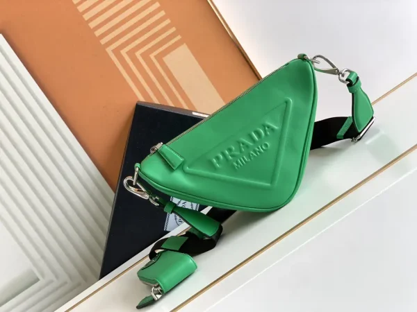 Prada Green Triangle Crossbody Bag image 1