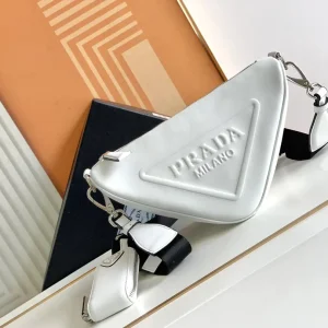 Prada White Triangle Crossbody Bag image 1