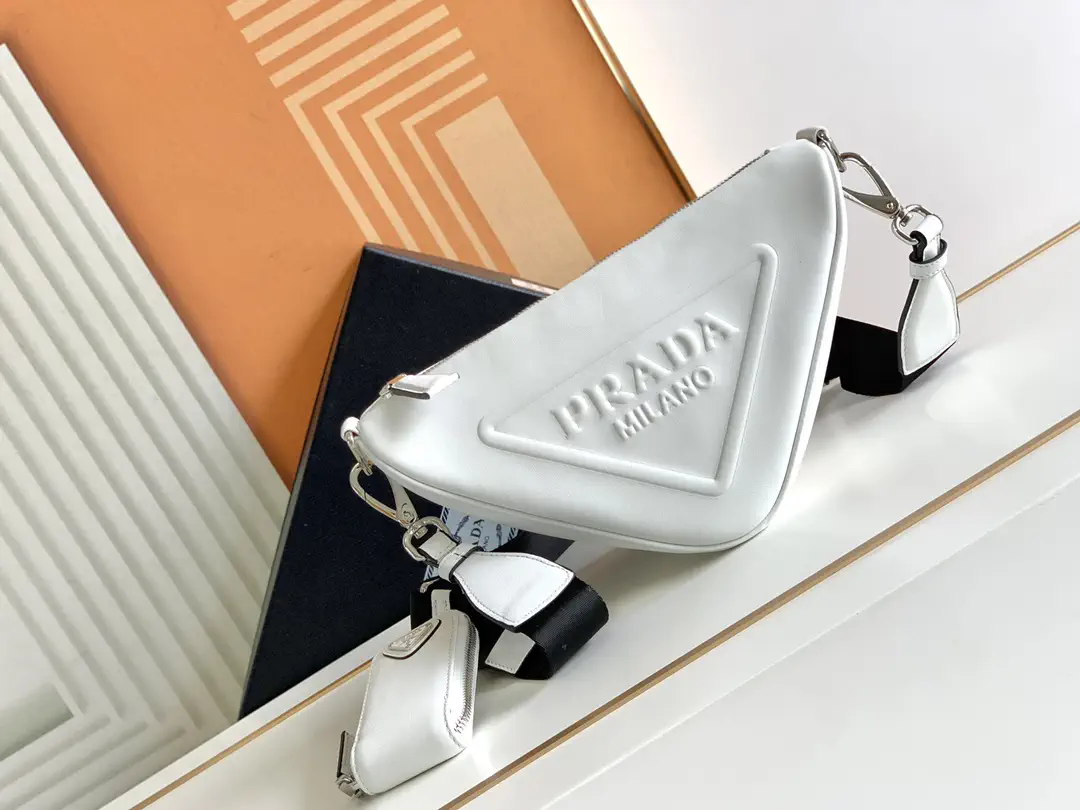 Prada White Triangle Crossbody Bag image 1