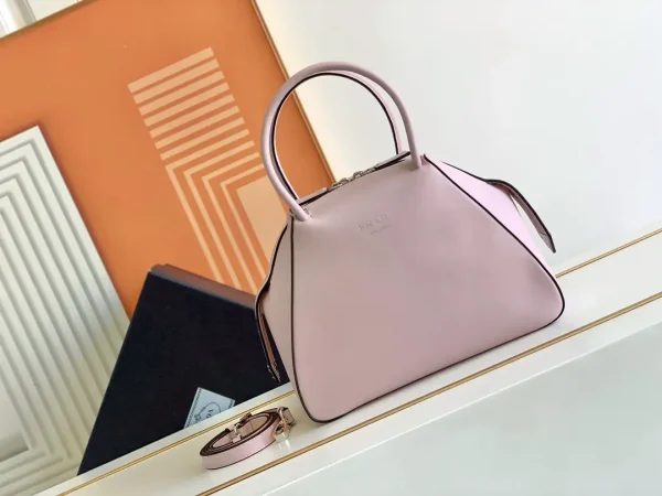 Prada Light Pink Leather Top Handle Bag image 1