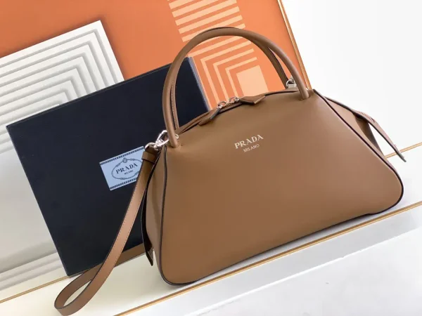 Prada Caramel Leather Top Handle Bag image 1