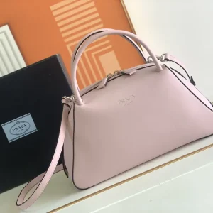 Prada Light Pink Top Handle Bag with Detachable Shoulder Strap image 1