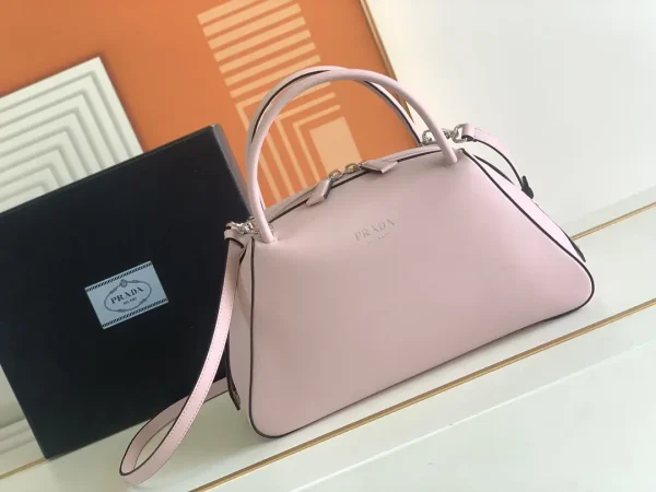 Prada Light Pink Top Handle Bag with Detachable Shoulder Strap image 1