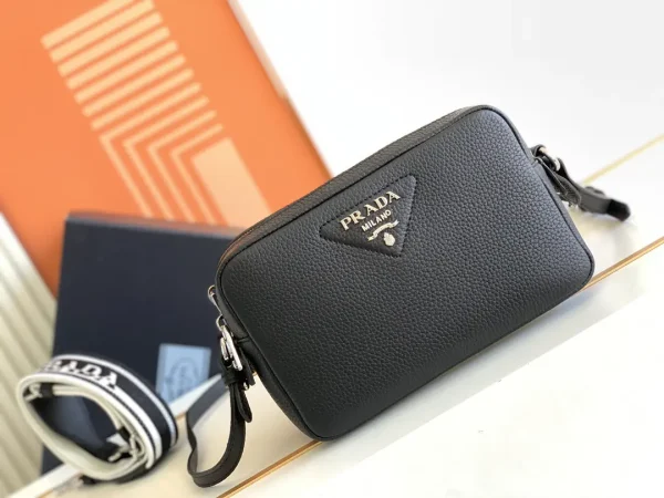 Prada Black Leather Crossbody Bag with Interchangeable Straps image 1