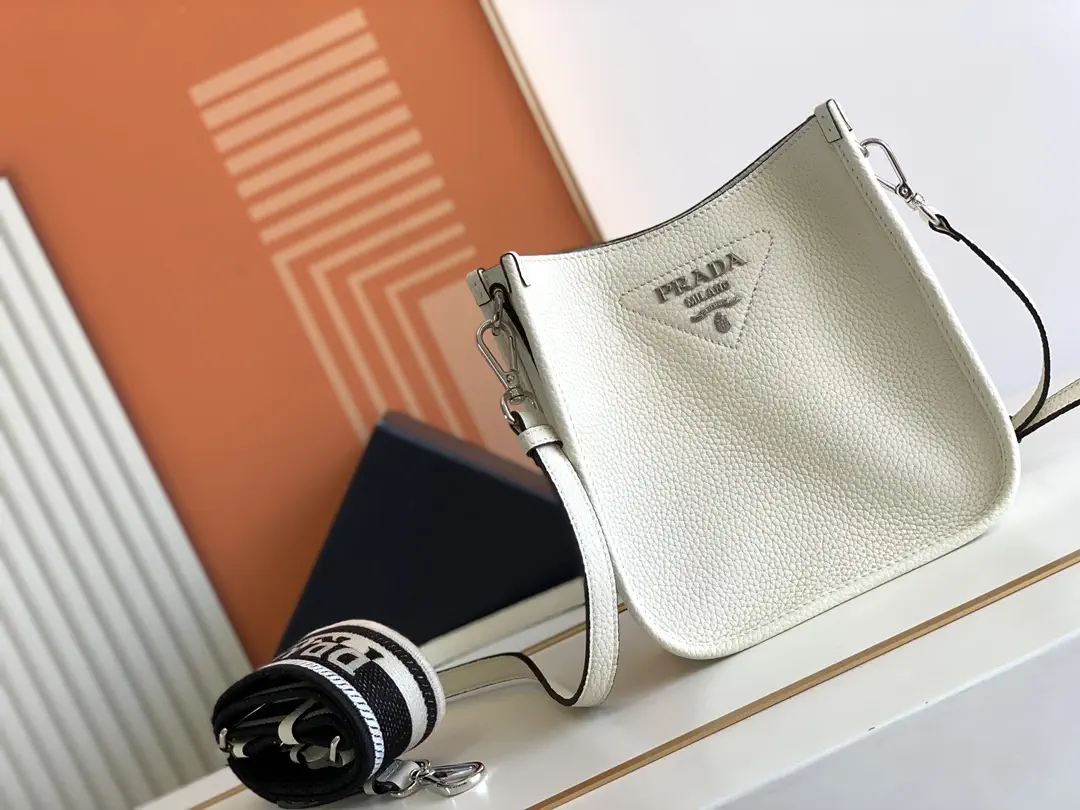 Prada White Leather Mini Shoulder Bag image 1