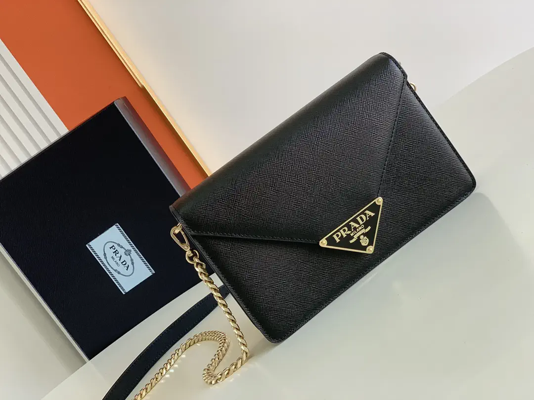 Prada Saffiano Leather Envelope Crossbody Bag image 1
