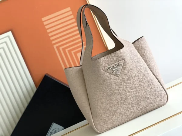 Prada Beige Leather Bucket Bag image 1