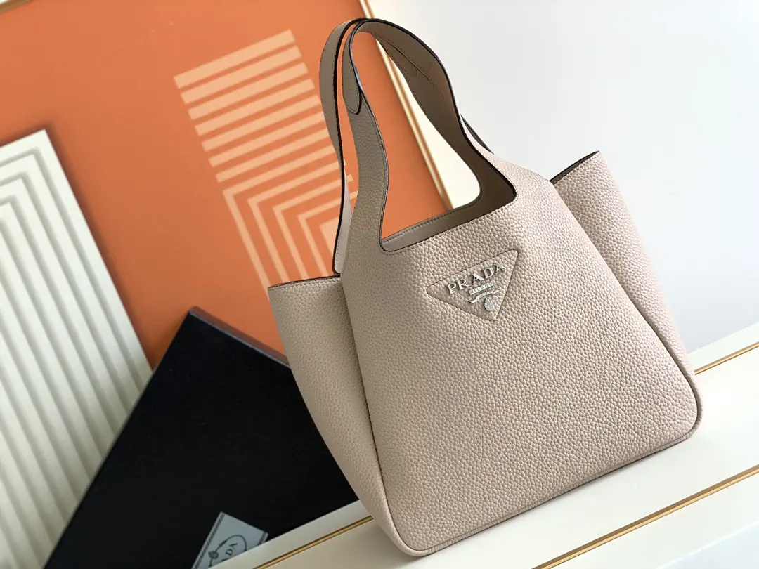 Prada Beige Leather Bucket Bag image 1