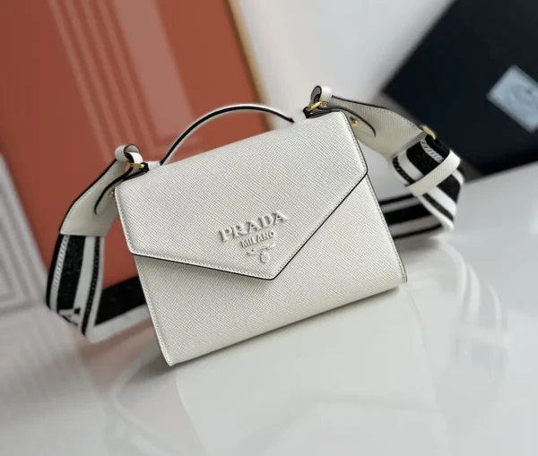 Prada White Saffiano Leather Crossbody Bag image 1