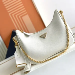 Prada White Saffiano Leather Re-Edition 2005 Shoulder Bag image 1
