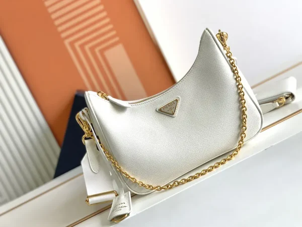 Prada White Saffiano Leather Re-Edition 2005 Shoulder Bag image 1